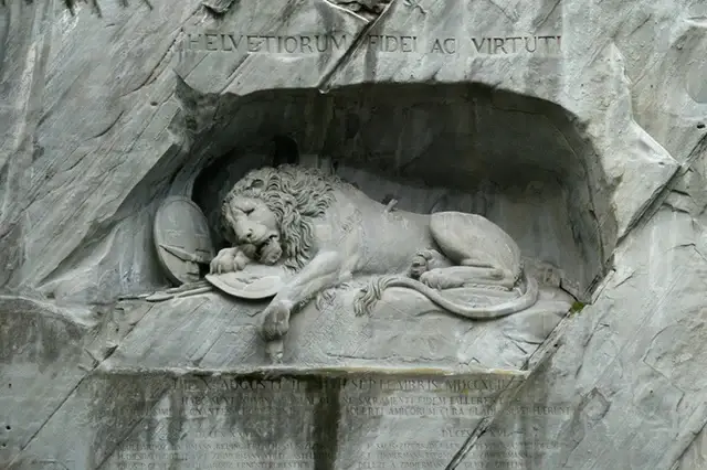 lion monument in switzerland